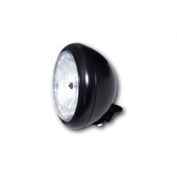 Phare SHIN YO HD-Style 7" verre clair (réflecteur prismatique) noir brillant