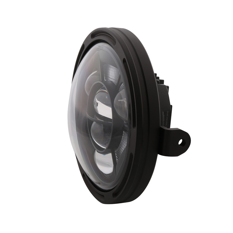 HIGHSIDER pro 7 inch LED headlight FRAME-R1 TYPE 11, black, side mount