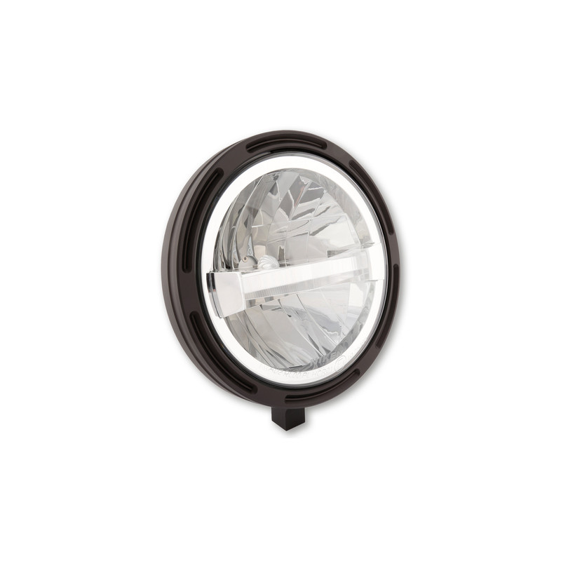 HIGHSIDER pro 7 inch LED headlight FRAME-R1 TYPE 4, black, bottom mount