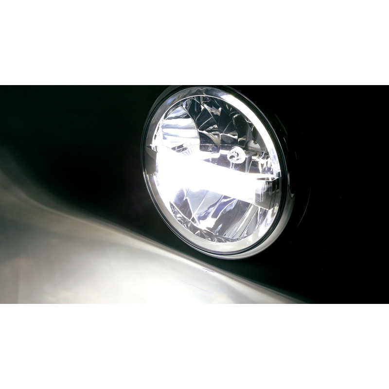 HIGHSIDER pro 7 inch LED headlight FRAME-R1 TYPE 4, black, bottom mount