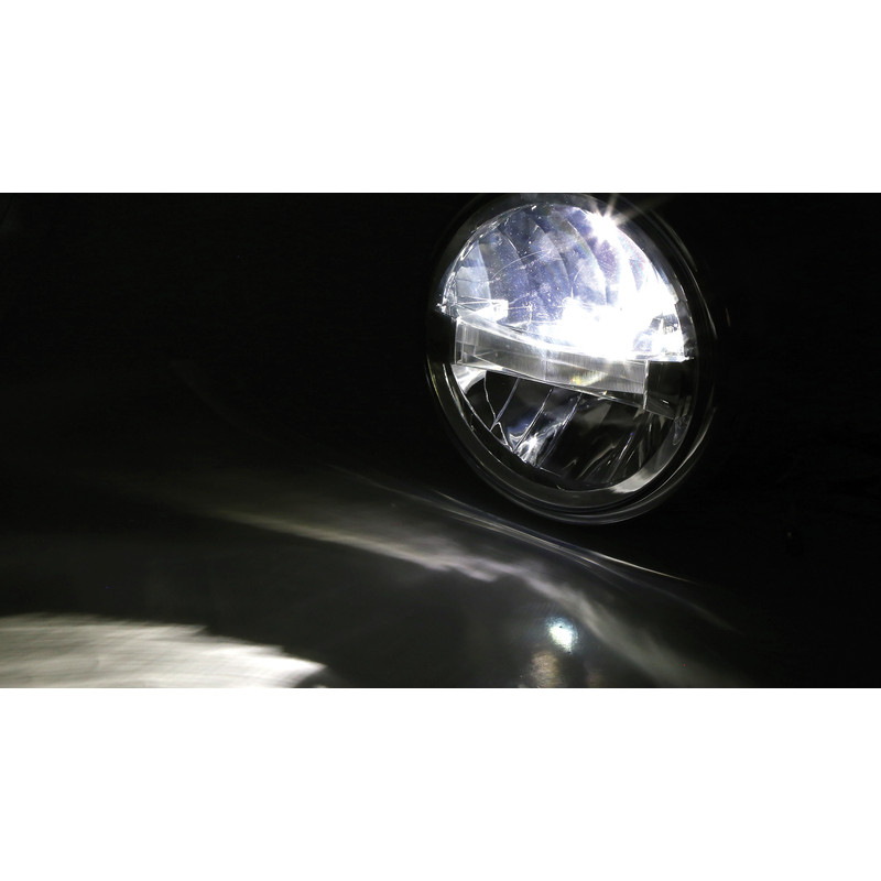 HIGHSIDER pro 7 inch LED headlight FRAME-R1 TYPE 4, black, bottom mount