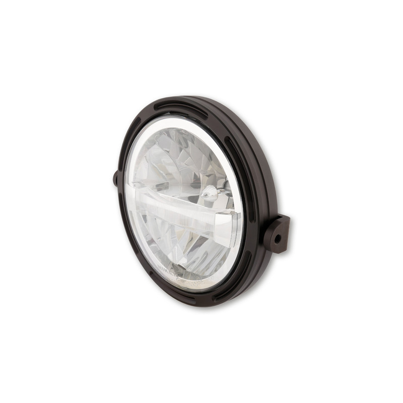 HIGHSIDER pro 7 inch LED headlight FRAME-R1 TYPE 4, black, side mount