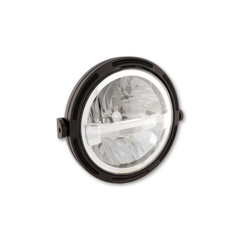 HIGHSIDER pro 7 inch LED headlight FRAME-R1 TYPE 4, black, side mount