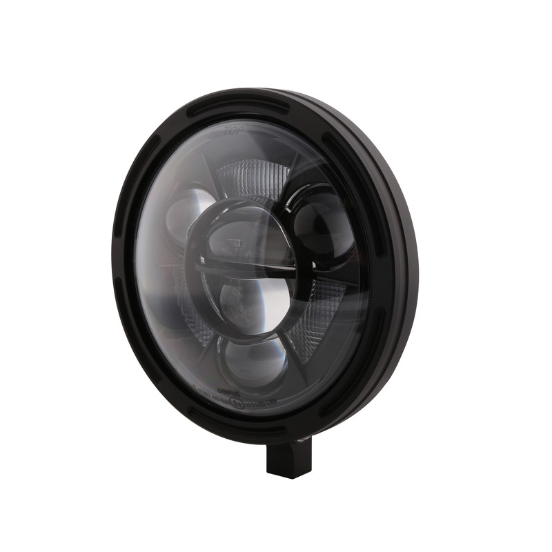HIGHSIDER pro 7 inch LED headlight FRAME-R1 TYPE 11, black, bottom mount