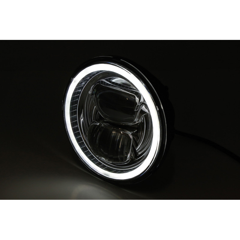 HIGHSIDER pro 5 3/4 inch LED headlight FRAME-R2 TYPE 7, black, bottom mount