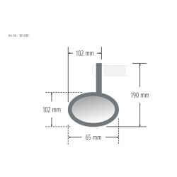 Rétroviseur d'embout de guidon HIGHSIDER pro Conero avec clignotant LED - noir - l'unité