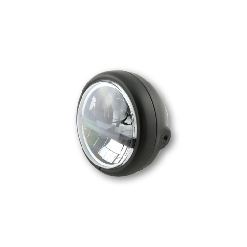 HIGHSIDER pro 5 3/4 inch LED headlight PECOS TYPE 5, matt black, black lens, side mount
