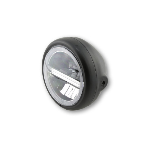 HIGHSIDER pro 5 3/4 inch LED headlight PECOS TYPE 6, matt black, with TFL, side mount