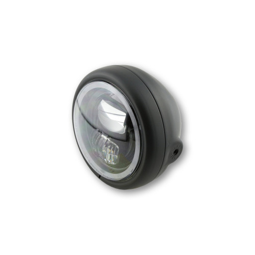 HIGHSIDER pro 5 3/4 inch LED headlight PECOS TYPE 7, matt black, with parking light ring, side mount