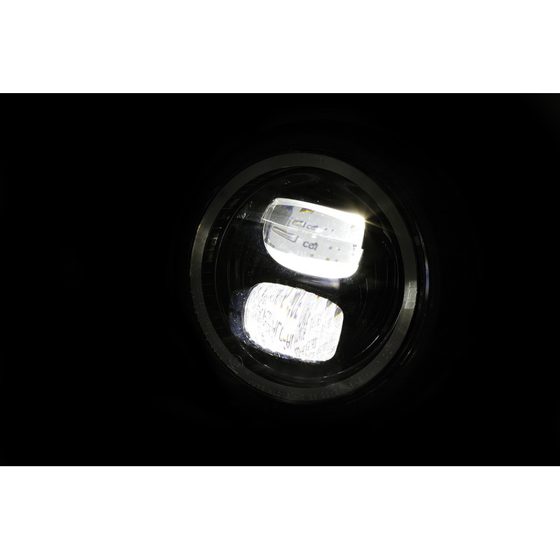 HIGHSIDER pro 5 3/4 inch LED headlight PECOS TYPE 7, matt black, with parking light ring, side mount
