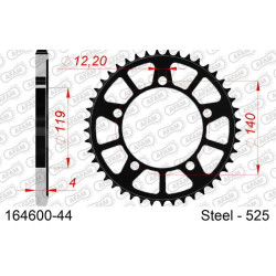 Kit chaîne AFAM 525XHR3 17/45 super-renforcé - couronne standard