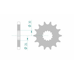 Kit chaîne AFAM 530XHR2 17/44 super-renforcé - couronne standard