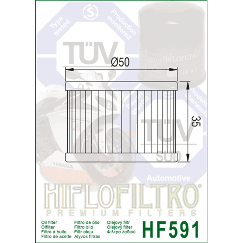 Filtre à huile HIFLOFILTRO - HF591