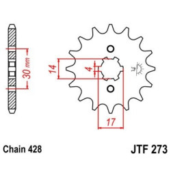 Pignon JT SPROCKETS acier standard 273 - 428