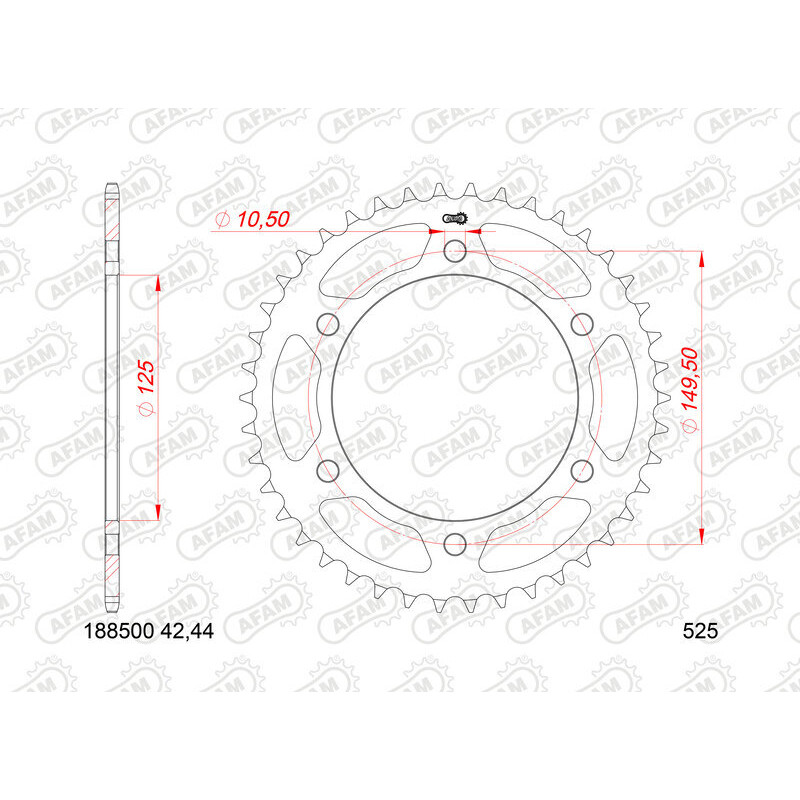 Kit chaîne AFAM 525XMR3 16/46 super-renforcé - couronne standard