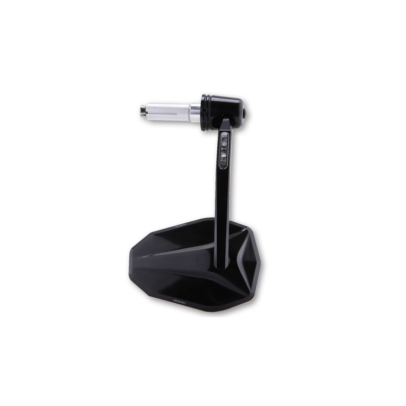 HIGHSIDER pro Bar End Mirror Victory With LED Indicator, Black Anodised Aluminium Head, E-approved