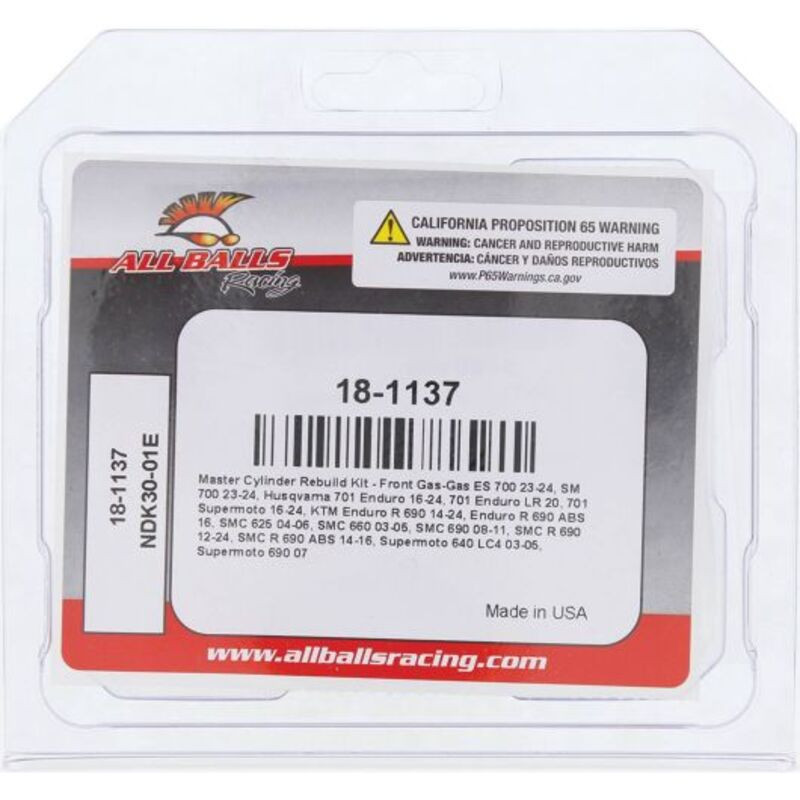 Kit réparation de maître cylindre ALL BALLS