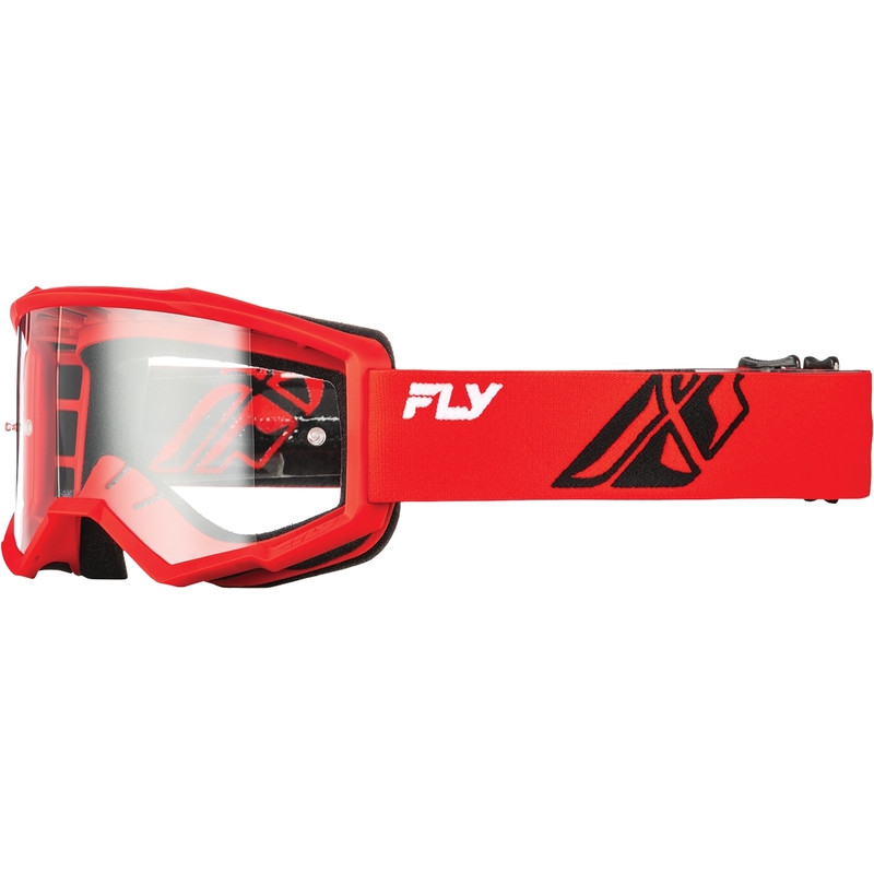 Masque FLY RACING Focus rouge/noir - écran clair