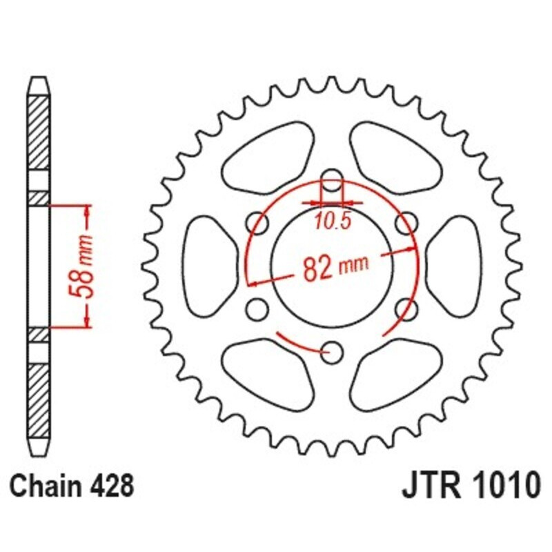 Kit chaîne JT/JT 428HDR 14/37 standard - couronne standard