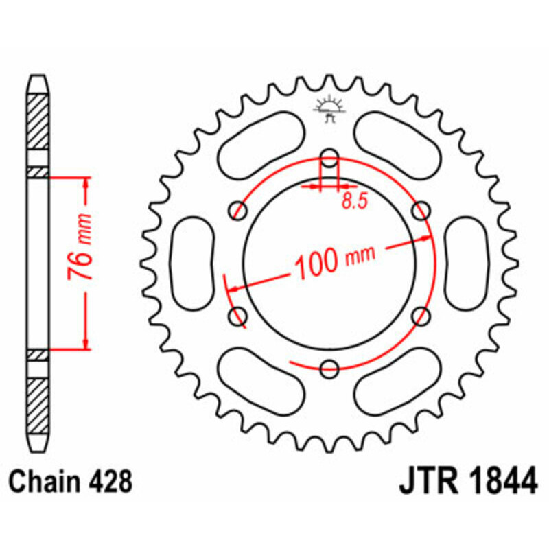 Kit chaîne JT/JT 428HDR 15/34 standard - couronne standard