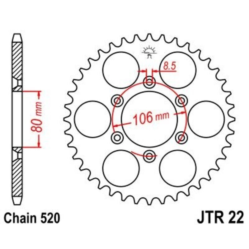 Kit chaîne JT/JT 520HDS 15/45 standard - couronne standard
