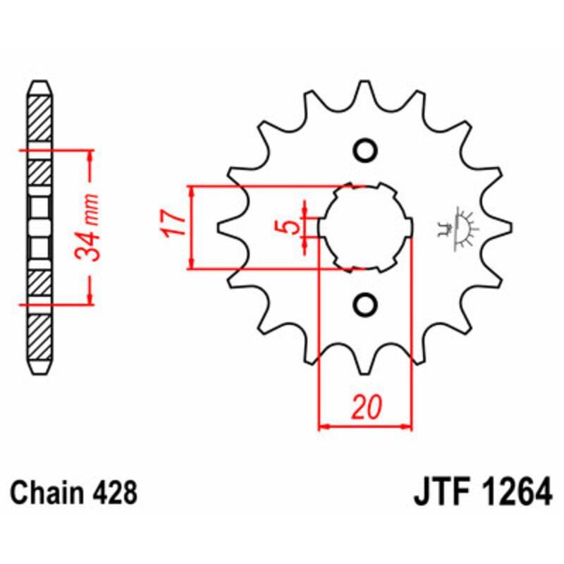 Kit chaîne JT/JT 428HDR 15/45 standard - couronne standard