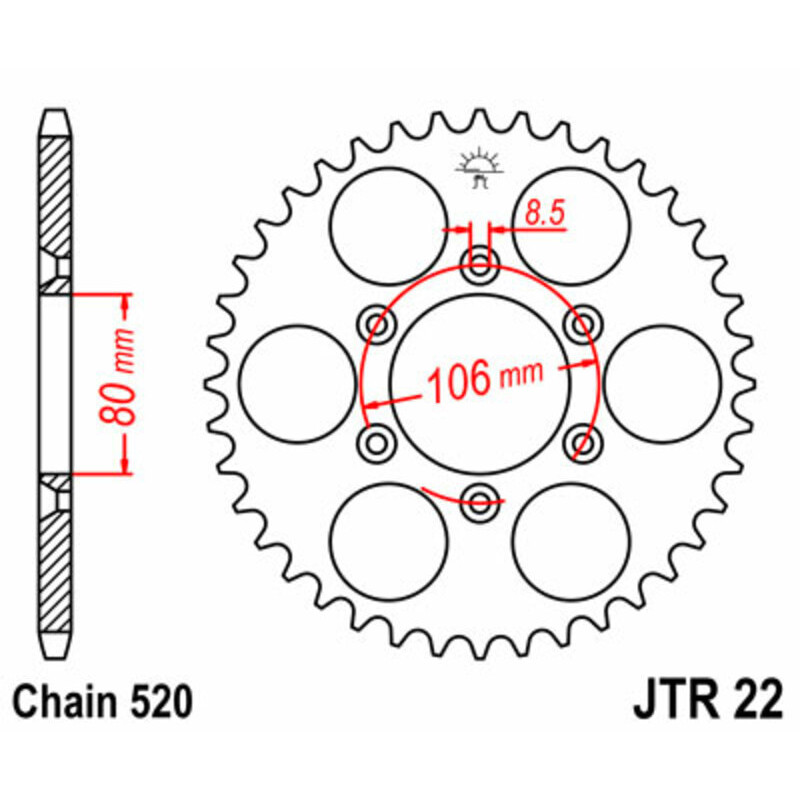 Kit chaîne JT/JT 520HDS 17/49 standard - couronne standard