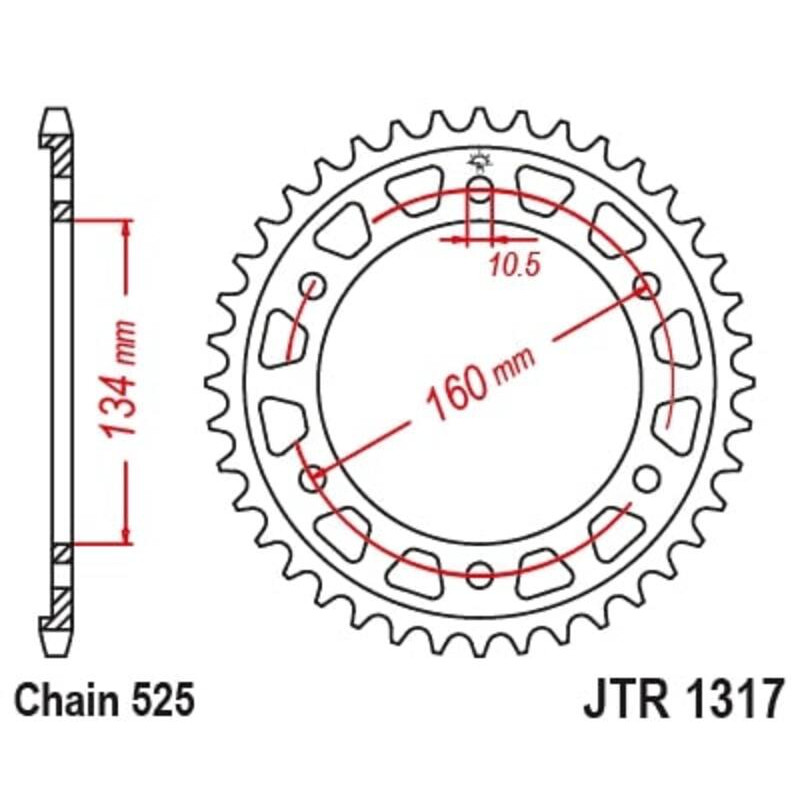 Couronne JT SPROCKETS acier standard 1317 - 525