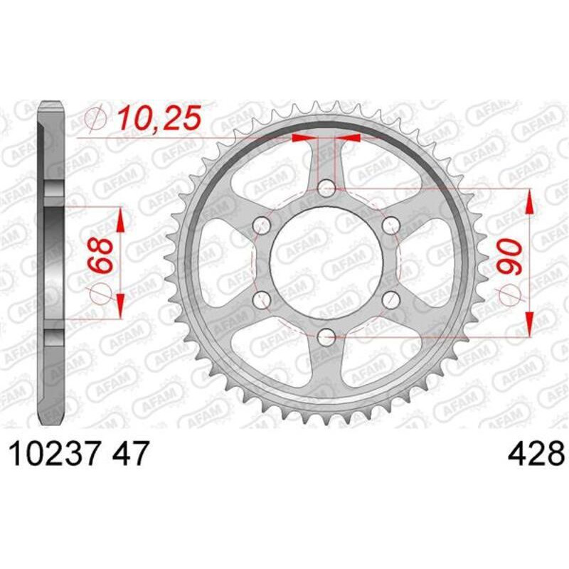 Kit chaîne AFAM 428XMR2 15/48 - couronne standard