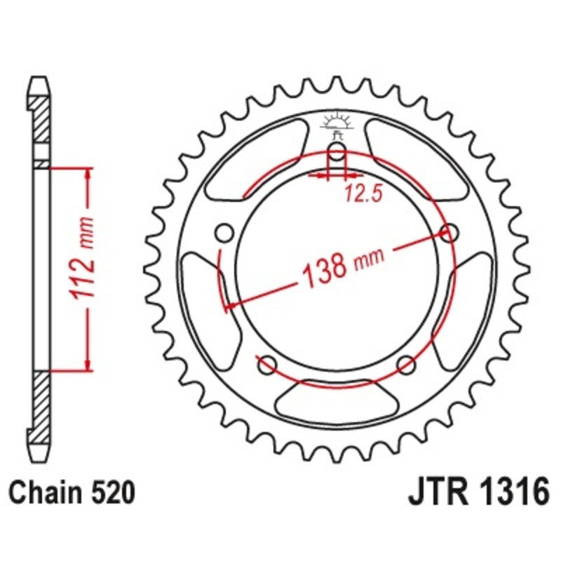 Kit chaîne JT/JT 520HDS 17/38 standard - couronne standard