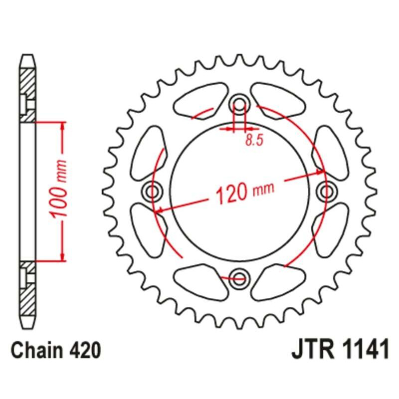 Kit chaîne JT/JT 428HDR 11/62 standard - couronne standard