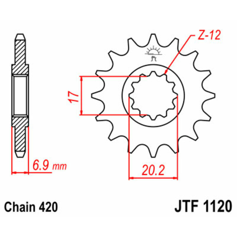 Kit chaîne JT/JT 428HDR 11/62 standard - couronne standard