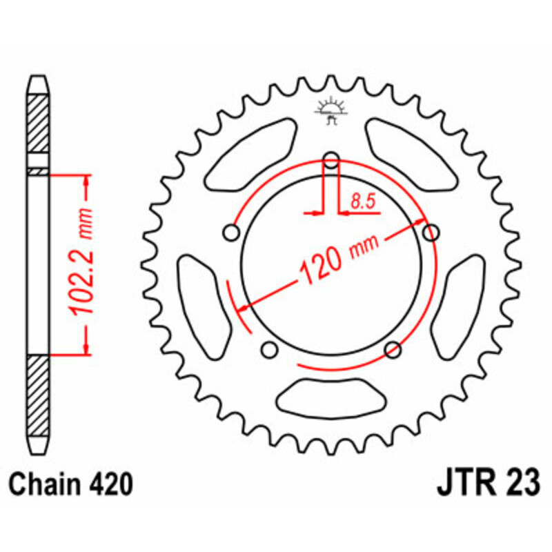 Kit chaîne JT/JT 428HDR 12/47  standard - couronne standard
