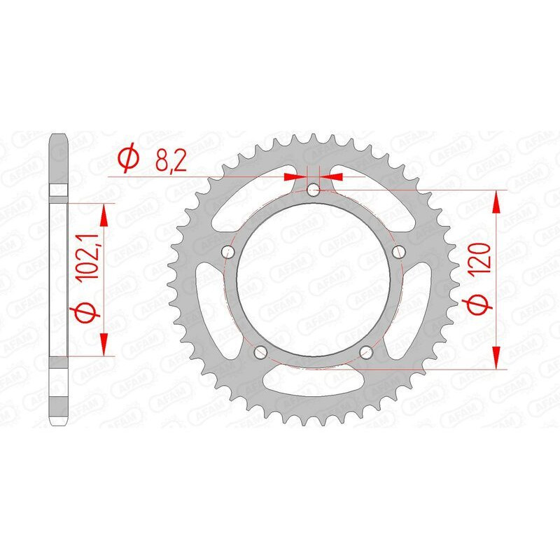 Kit chaîne AFAM 428XMR2 12/47 - couronne standard