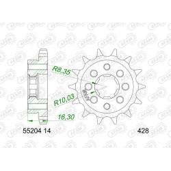 Pignon AFAM acier standard 55204 - 428