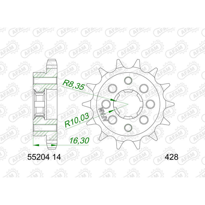 Pignon AFAM acier standard 55204 - 428