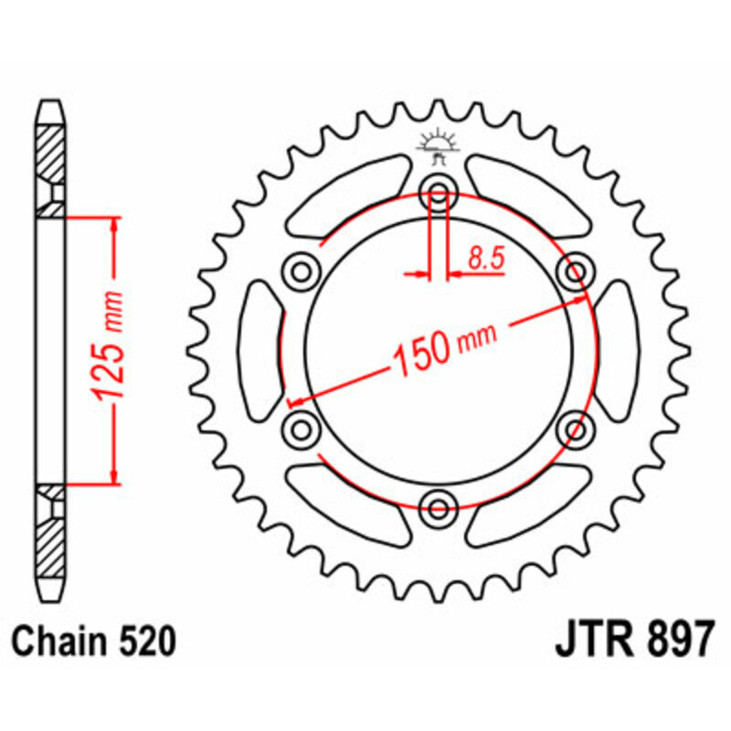 Couronne JT SPROCKETS acier standard 897 - 520