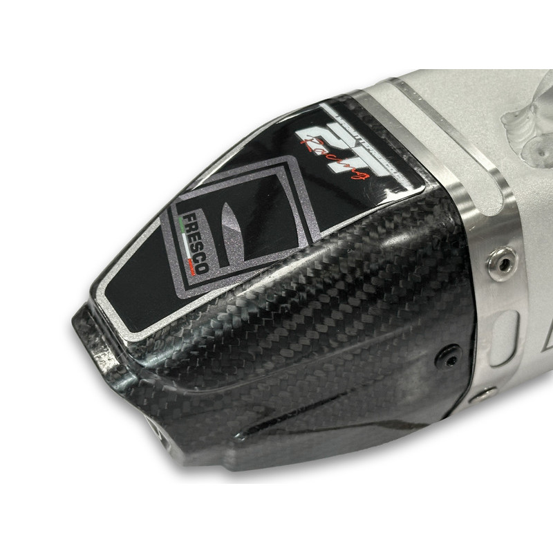 Silencieux FRESCO Carby aluminium blanc/casquette carbone