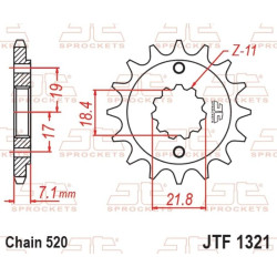 Pignon JT SPROCKETS acier anti-bruit 1321 - 520