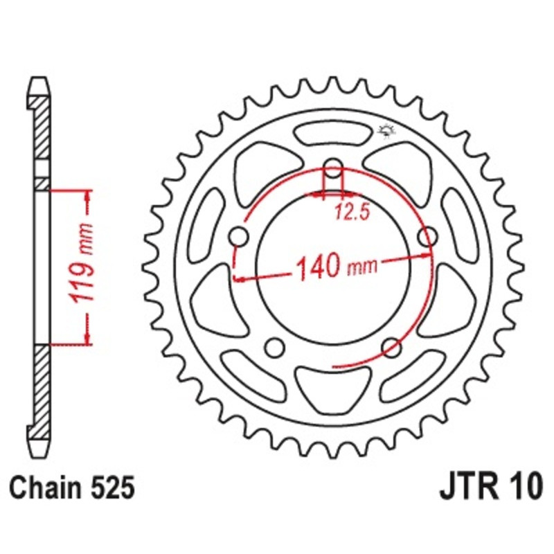 Couronne JT SPROCKETS acier standard - 524