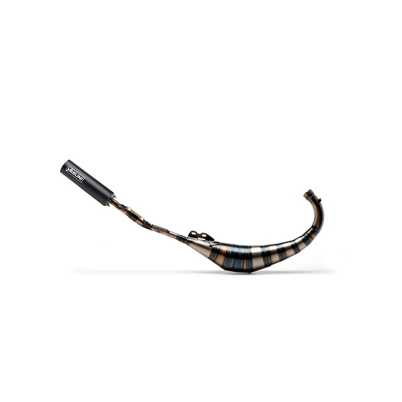 Pot d'échappement YASUNI Carrera 16/07 noir brillant Minarelli 70cc Homologué