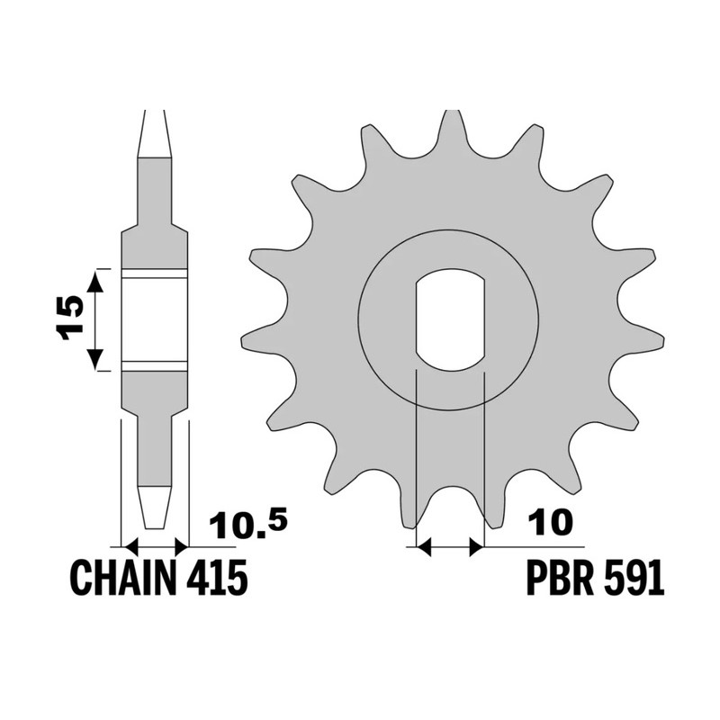 Pignon PBR acier standard - 415