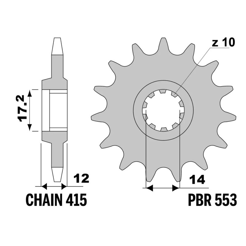 Pignon PBR acier standard - 415