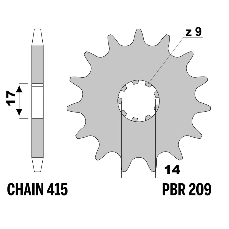 Pignon PBR acier standard - 415