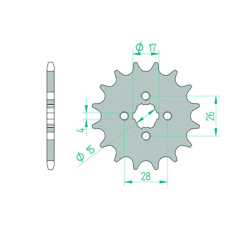 Kit chaîne AFAM 420R1 14/42/106 - couronne standard