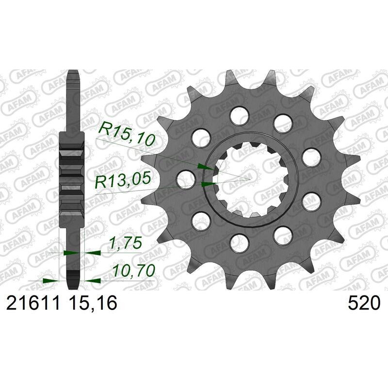 Kit chaîne AFAM 520XMR3 16/43-108 - couronne standard