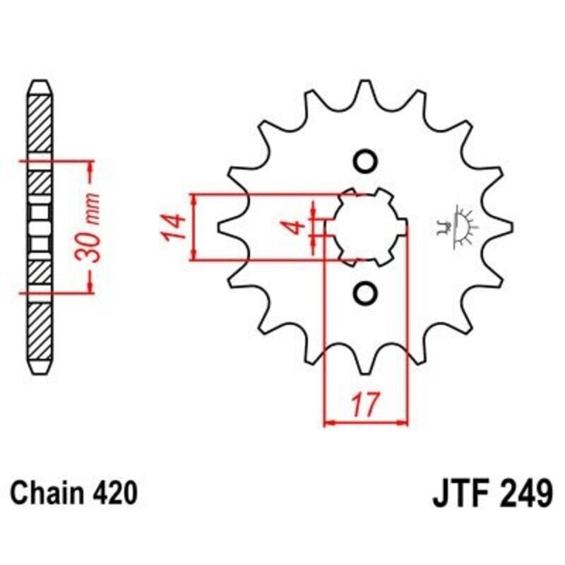 Kit chaîne JT 420 HDR - 15/43-120 - Couronne acier standard