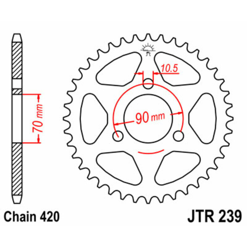 Kit chaîne JT 420 HDR - 14/42-122 - Couronne acier standard