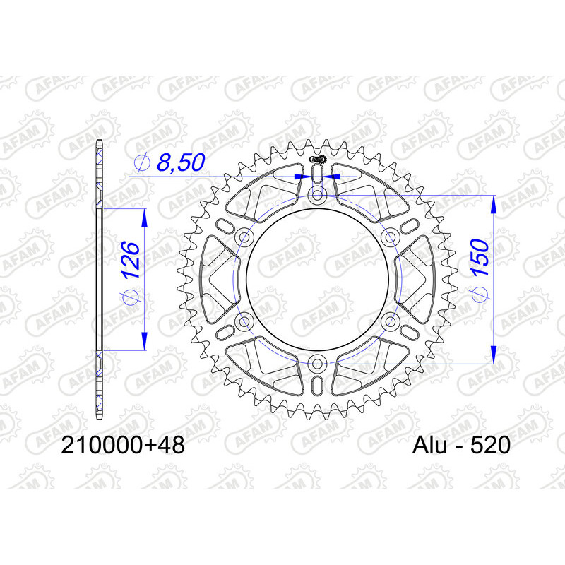 Couronne AFAM alu standard - 520