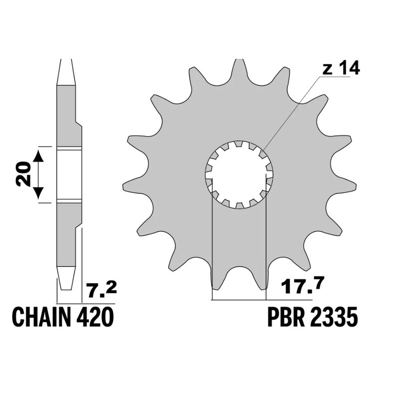 Pignon PBR acier standard - 420